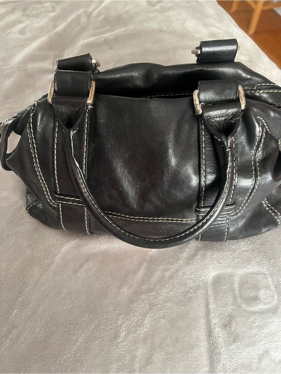 Michael Kors Handbags - Michael Kors Black Leather Satchel with Contrast Stitching